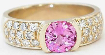Sapphire Pave Diamond Ring