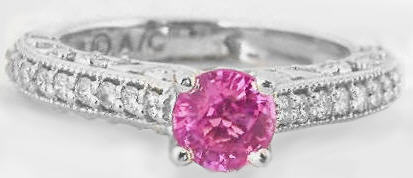 Round Pink Sapphire Rings