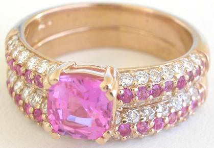 PinK Sapphire Ring Rose Gold