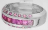 Princess Round Pink Sapphire Ring
