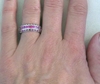 Natural Pink Sapphire Anniversary Band Ring in 14k white gold