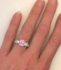 Heirloom Quality Natural Cushion Cut Light Pink Sapphire and Large Princess Cut Engagement Rings in Platinum