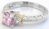 Light Pink Sapphire Diamond Ring in platinum