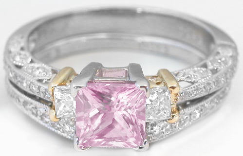 Light Pink Sapphire Engagement Set