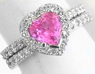 Pink Sapphire Platinum Rings