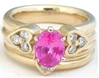 Oval Pink Sapphire Ring in Gold