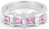 Natural pink sapphire ring in 14k white gold