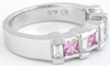 Pink Sapphire Baguette Diamond Ring