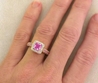 1.54 ctw Princess Cut Pink Sapphire and Diamond Ring in 14k rose gold - SSR-5480