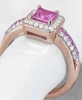 Pink Sapphire Diamond Engagement Ring Rose Gold