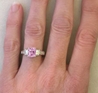 Fine Pink Sapphire Ring on the Hand