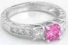 Ornate Princess Pink Sapphire Ring