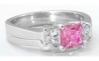 Pink Sapphire Engagement Ring and Band