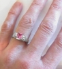 Pink Sapphire Wedding Set