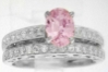 Light Pink Sapphire Engagement ring and Wedding Band