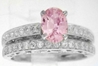 Light Pink Sapphire Engagement ring and Wedding Band