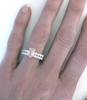 Genuine Fine Light Pink Sapphire Engagement Ring Wedding Set in 14k white gold