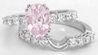 Oval Light Pink Sapphire and Diamond Engagement Ring in 14k white gold