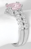 MyJewelrySource Natural Light Pink Sapphire Engagement Ring Wedding Set in 14k white gold