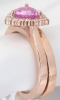 Trillion Pink Sapphire Engagement Ring Set in 14k rose gold