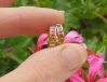 Real Rainbow Sapphire Huggie Hoop Earrings in 14k yellow gold