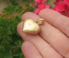 Real Rainbow Sapphire Heart Pendant Neclace in 14k yellow gold for sale