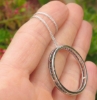 White gold Real Rainbow Sapphire Round Pendant Necklace