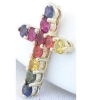 4mm Rainbow Sapphire Cross
