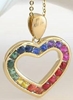Rainbow Sapphire Heart Pendants