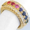 2.20 ctw Ceylon Rainbow Sapphire and Diamond Ring in 14k yellow gold - SSR-5062
