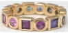 Princess and Round Rainbow Sapphire Eternity Ring