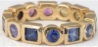 Princess and Round Multi-Color Sapphire Eternity Bands