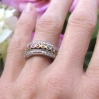 Bold Natural Rainbow Sapphire Ring - Bezel Set Round Fancy Sapphires with Real Diamonds in 14k Two Tone Gold for sale