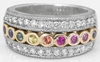 Rainbow Sapphire and Diamond Rings