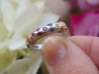 LGBT Natural Sapphire Ring in real 14k white gold