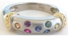 White Gold Rainbow Sapphire Rings