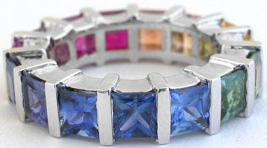 4mm Princess Cut Sapphire Rings
