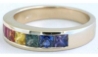 Rainbow Sapphire Wedding Bands