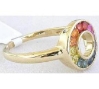Rainbow Sapphire Circle Ring