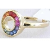 Gold Rainbow Sapphire Rings