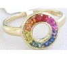 Natural rainbow sapphire ring in 14k yellow gold