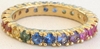 Rainbow Sapphire Eternity Band in gold