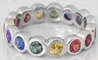 3mm Round Rainbow Sapphire Rings