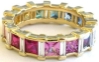 Pink Sapphire Baguette Rings