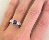 1.58 ctw Blue Sapphire and Diamond Ring in 14k white gold - SSR-5360