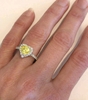 Diamond Ring with heart yellow sapphire