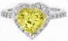 Heart cut natural yellow sapphire ring in 14k white gold
