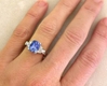 4.79 ctw Ceylon Blue Sapphire and Diamond Ring in 14k white gold - SSR-5434