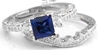 Antique Style Blue Sapphire Engagement Rings