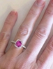 Cushion Pink Sapphire Halo Ring in 14k white gold